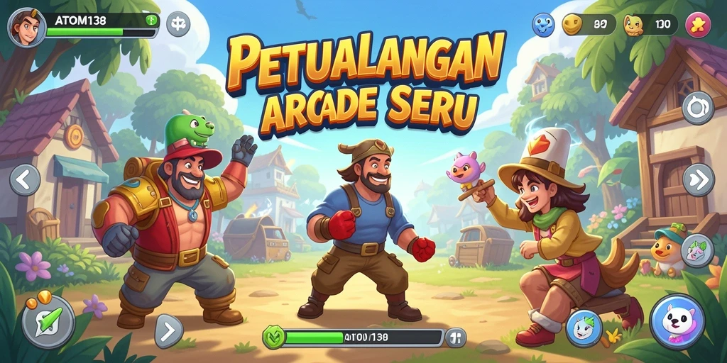 Screenshot gameplay ATOM138 menampilkan aksi seru dalam dunia arcade.