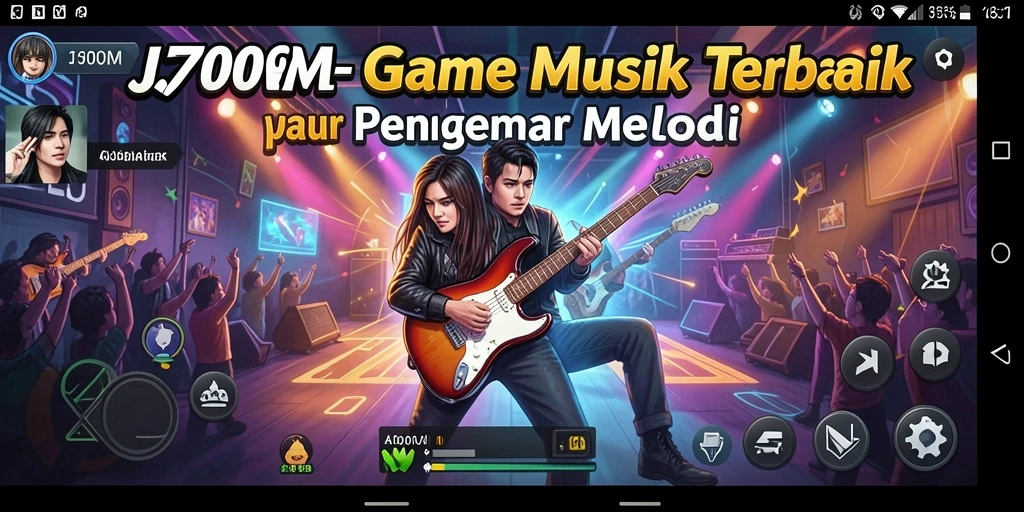 Tampilan menarik dari gameplay J200M yang penuh musik.
