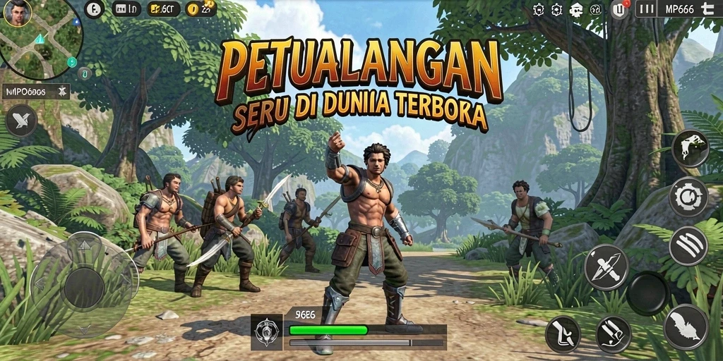Tangkapan layar dari MPO666 menampilkan eksplorasi dunia terbuka yang luas.