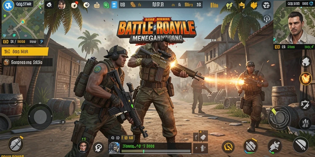 Tampilan gameplay utama QQSTAR yang seru dan mendebarkan.