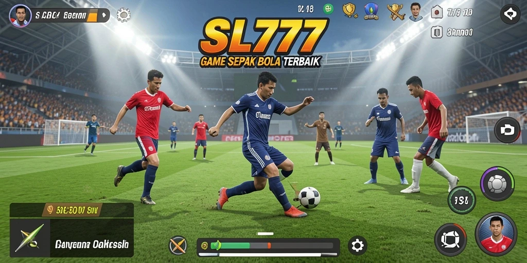 Tampilan gameplay menarik di dalam game sepak bola SL777.