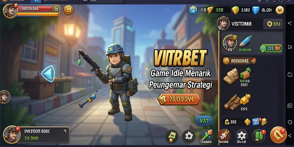 Tampilan gameplay <strong>VISITORBET</strong> dengan elemen <strong>Idle</strong> yang menarik.